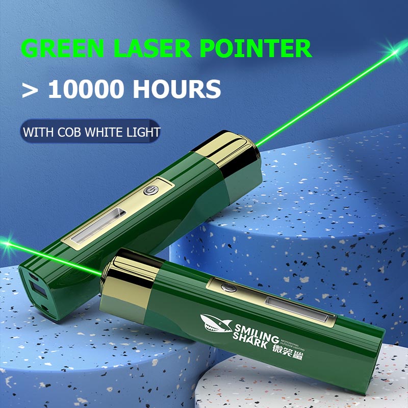 Smilingshark JG867 Đèn pin laser Con trỏ dạy chơi mèo có thể sạc lại USB màu đỏ / xanh di động