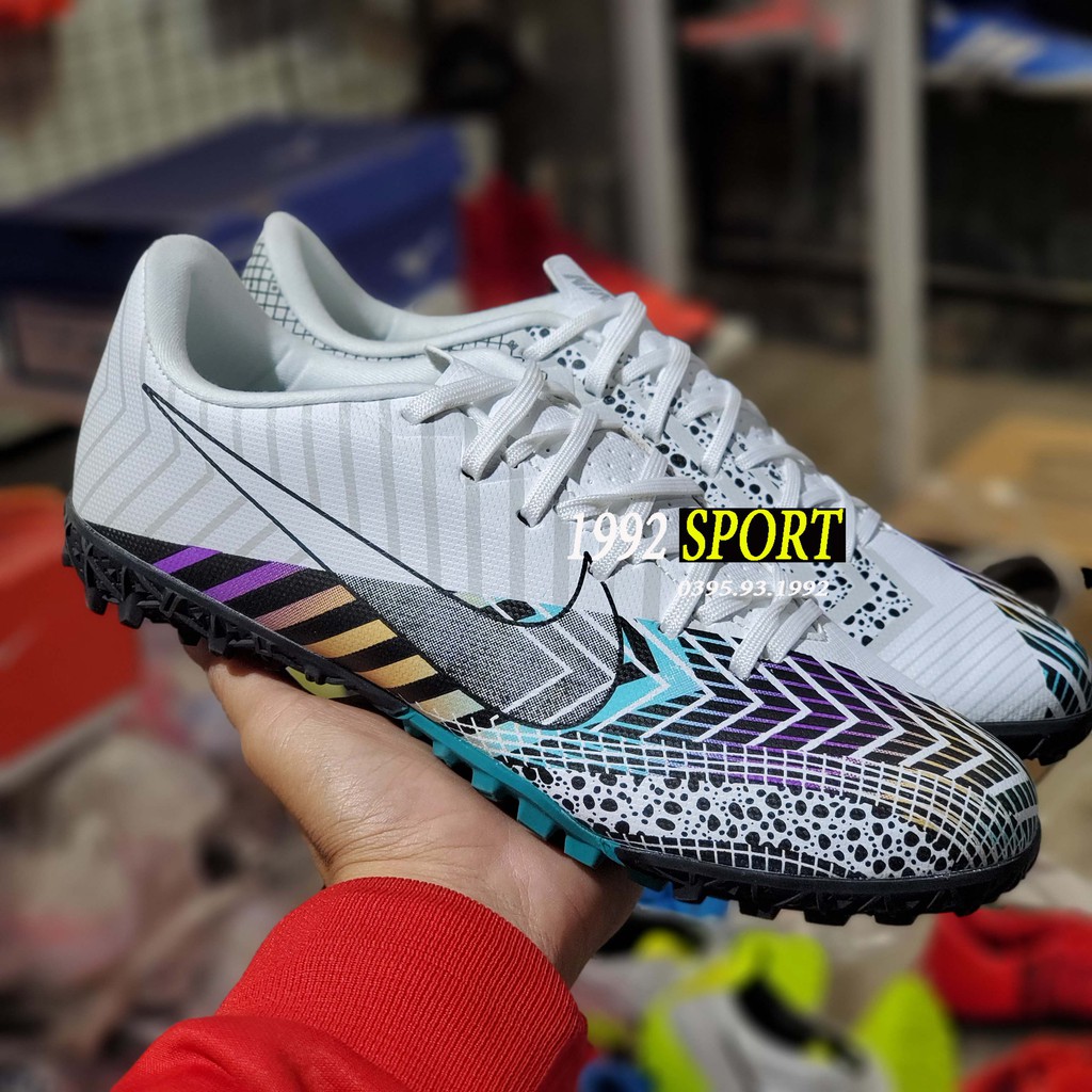 Giày Bóng Đá Mercurial Vapor 13 Academy Trắng Xanh Lá Xanh Ngọc TF
