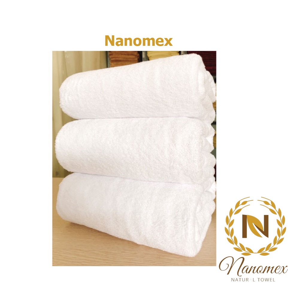 Khăn tắm khách sạn xuất dư 70x140cm loại dày bông cotton cao cấp thấm hút mềm mại Nanomex