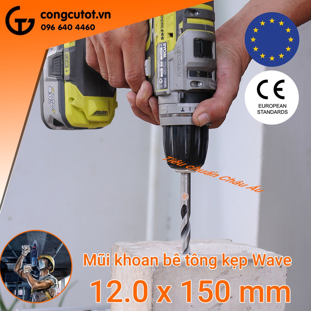 Mũi khoan Beton Kẹp Waves W500