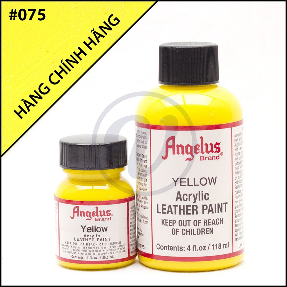 [CHÍNH HÃNG - KHÔNG CHIẾT] Yellow 075 - Màu ANGELUS Leather Paint Standard vẽ trên da, vải, custom giày