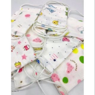Khẩu Trang Cho Bé Vải Xô Hoa Nhật 4 Lớp Loại Đẹp - nhiều mẫu;