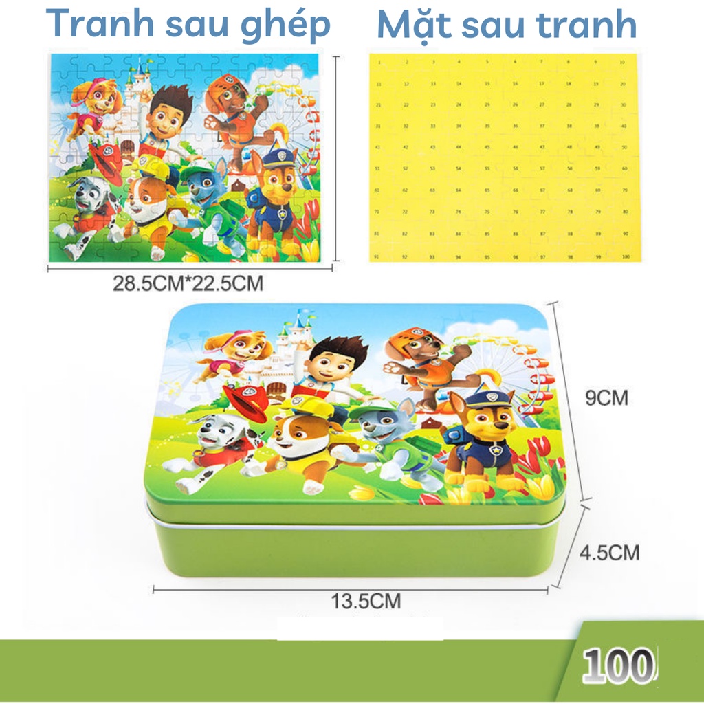 Tranh Ghép 100 Mảnh Gỗ Hộp Thiếc/Jigsaw Puzzle 100 Mảnh/Đồ Chơi Cho Bé/Puzzle Cho Bé/Tranh Xếp Hình Cho Bé Từ 4 Tuổi