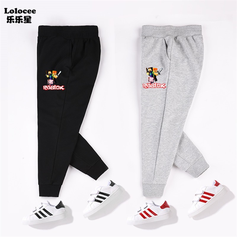 Kids Minecrfat Video Game Long Sweatpants Youth Cotton Trousers Boys Roblox mc Steve Runaway Adventure Pants