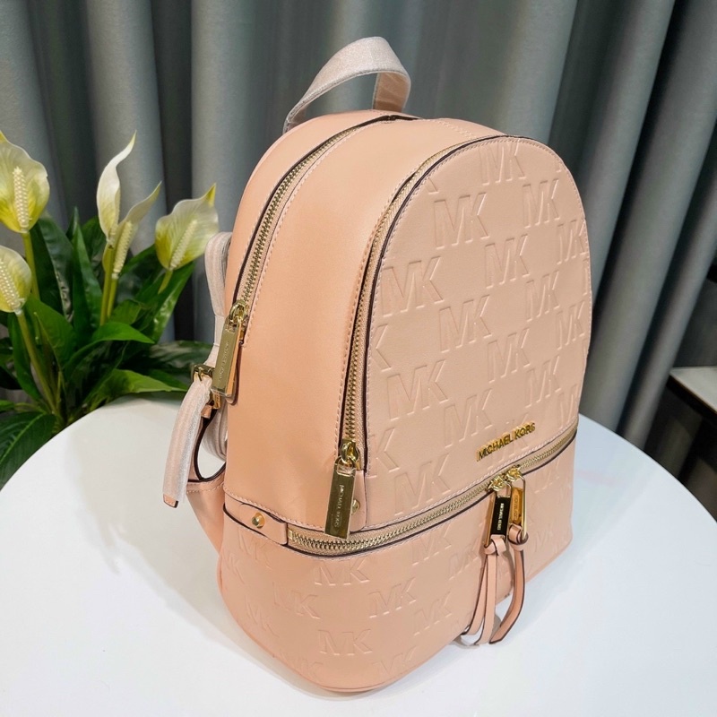 - Balô form vuông vừa laptop siêu  MK Rhea backpack--hồng pastel sang trọng