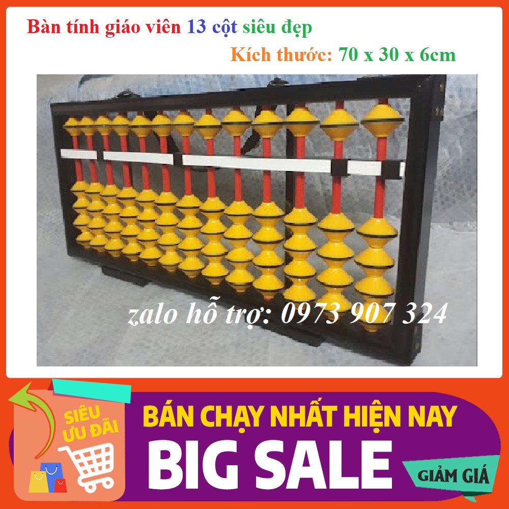 Bàn tính gảy soroban 13 CỘT cao cấp cho GIÁO VIÊN 70 cm*30 cm*6 cm