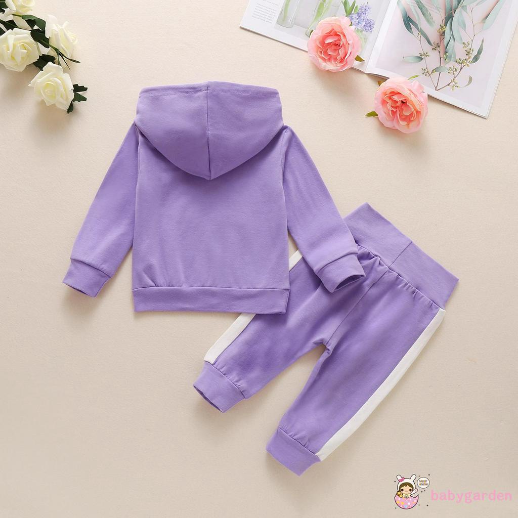 Bộ Đồ Thể Thao Áo Hoodie Kèm Quần Dài Lưng Thun Co Dãn Cho Bé