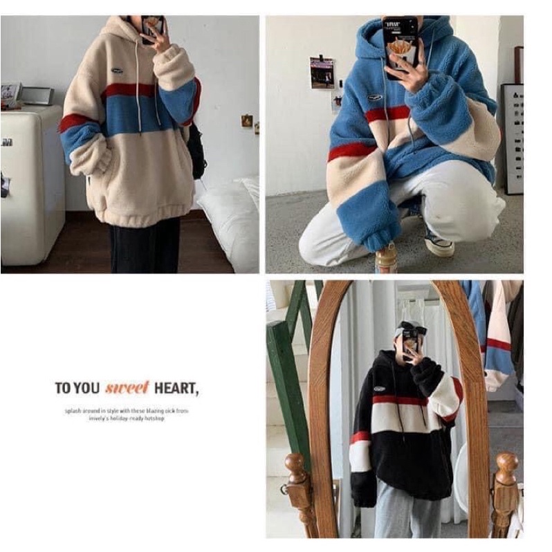 -RẺ VÔ ĐỊCH- ÁO HOODIE LÔNG CỪU NAM NỮ SIÊU CUTE