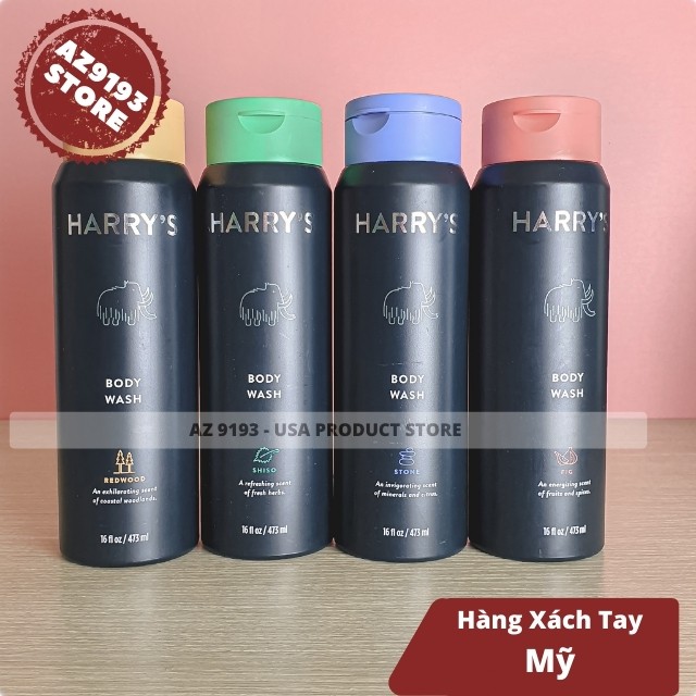 [XÁCH TAY MỸ] Sữa Tắm Harrys 473ml Xách Tay Mỹ - Hương Thơm Tự Nhiên, Nam Tính, Cao Cấp, Không Khô Da - AZ 9193