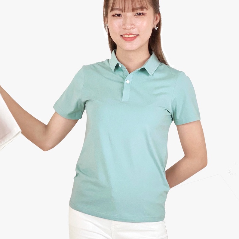 Áo thun nữ Cổ Sơ Mi (Cổ trụ) TOLI, chất cotton 4 chiều mềm mịn, co dãn Màu Hồng Ruốc
