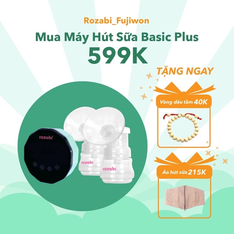 [TẶNG QUÀ NHƯ HÌNH] Máy hút sữa điện đôi Rozabi Basic Plus