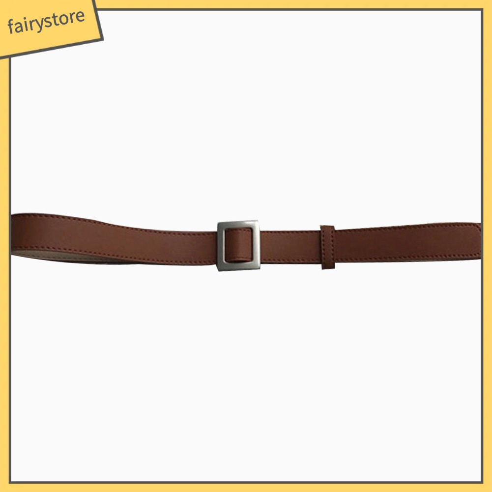 Thắt Lưng Giả Da Phối Khoá Kim Loại Độc Đáo Cho Nữ