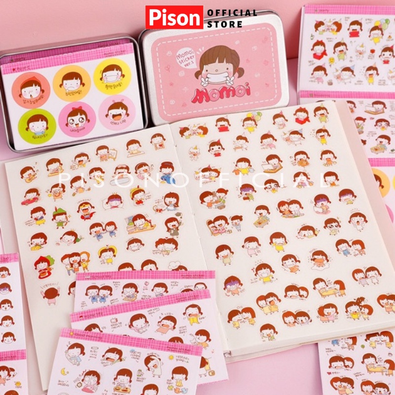Hộp 20 tấm sticker Moimoi tấm 6.5*9cm Pison dễ thương - PVN1680 – 1 bộ