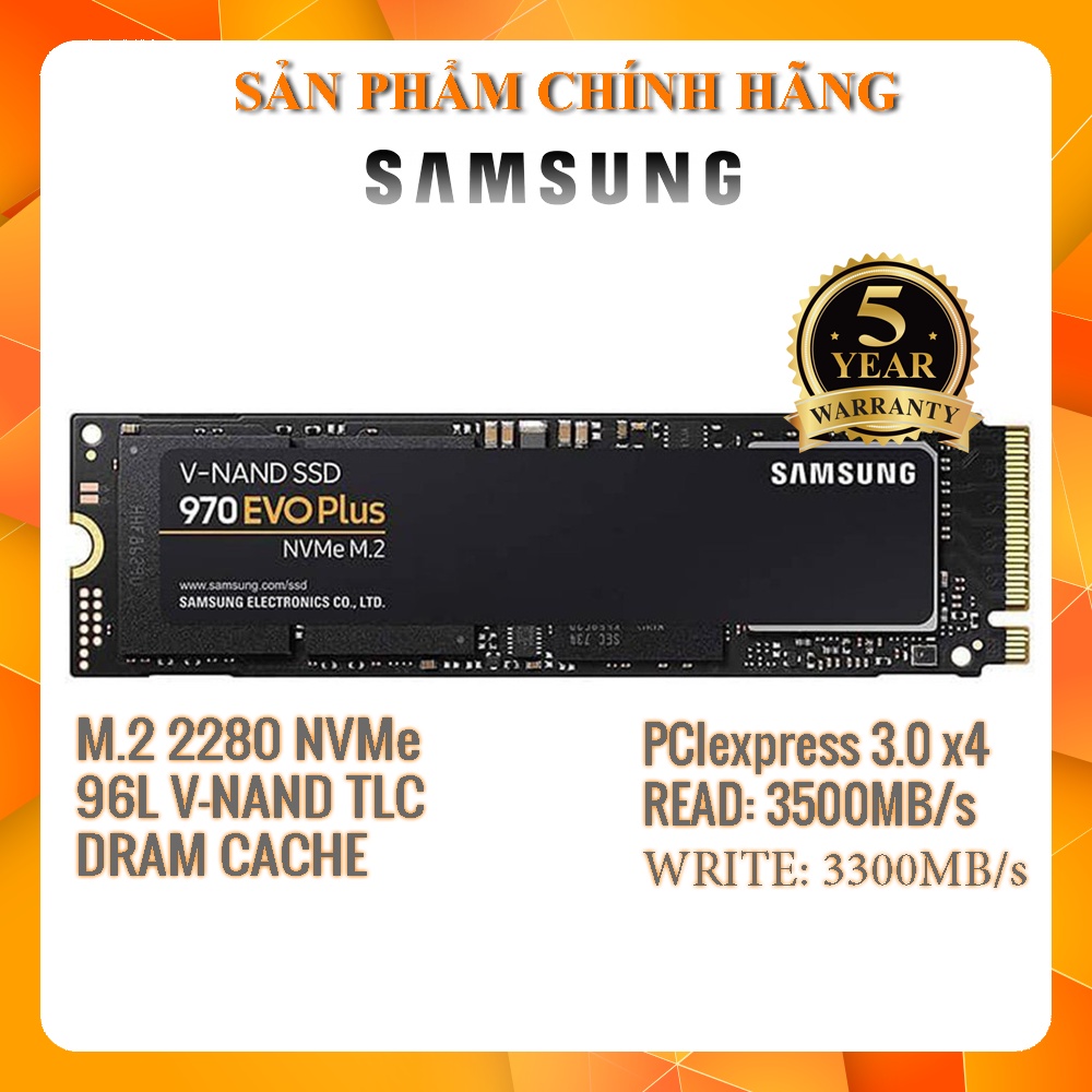 Ổ cứng SSD SAMSUNG 970 EVO PLUS M.2 2280 NVME PCIe - HÀNG NEW SEAL - BH 60 THÁNG
