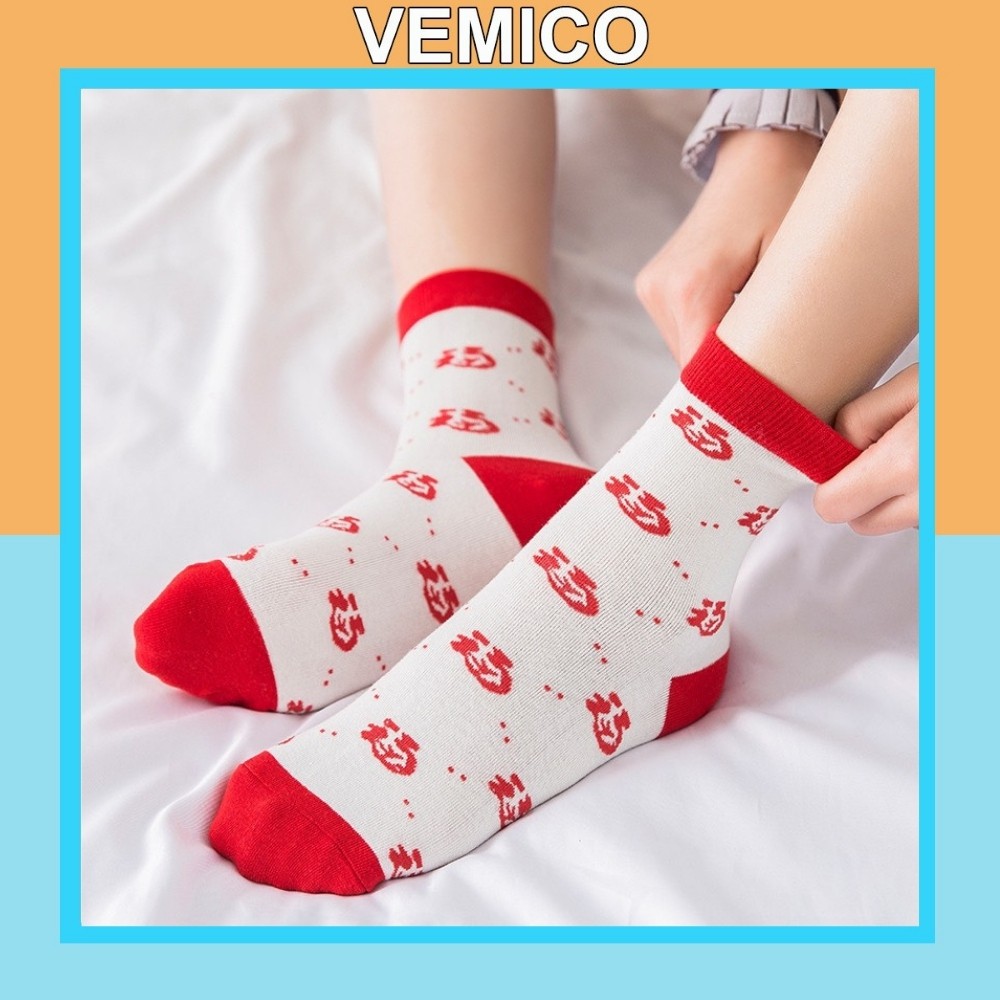 Tất năm mới Vemico may mắn hạnh phúc ấm áp cổ cao dày dặn TN115