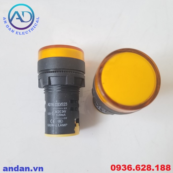 Đèn báo nguồn LED phi 22 AD16-22DS , Đèn báo pha AC380V AC220V AC/DC24V