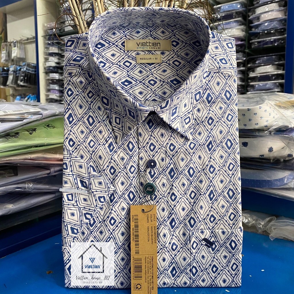 ÁO SƠ MI VIỆT TIẾN SMART CASUAL TAY NGẮN VẠT NGANG 6N0158NT5/Sn5