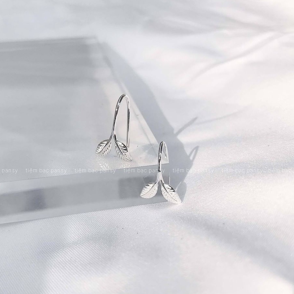 Bông tai nữ đẹp bạc ta thật 925 dễ thương phong cách Hàn Quốc cá tính