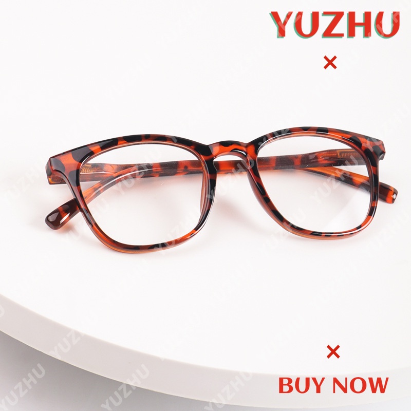 (YUZHU) +50°~+400° Mới Kính Đọc Sách Gọng Vuông Chống Ánh Sáng Xanh In Họa Tiết Da Báo Thời Trang Unisex