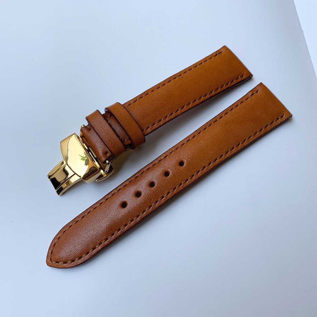Dây đồng hồ khóa bướm da thật làm theo size yêu cầu - Dây đồng hồ handmade chất liệu da tự nhiên - Shop đồ da thủ công M