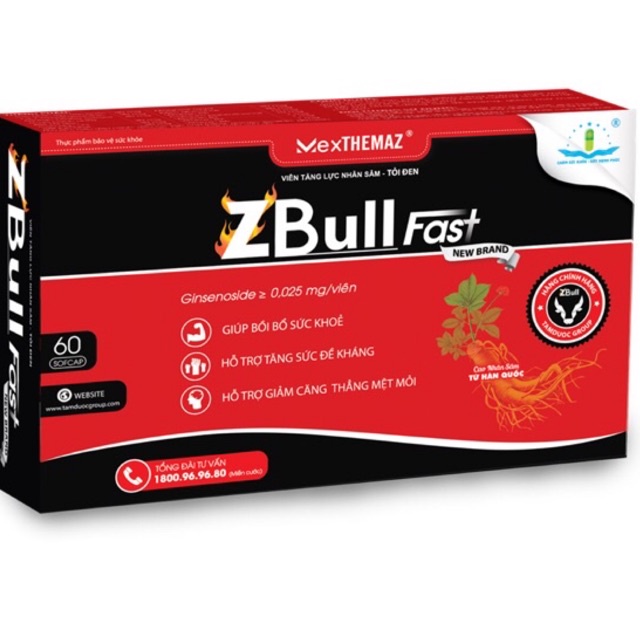 Viên Tăng Lực Nhân Sâm Tỏi Đen ZBULL Fast