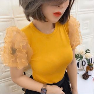 Áo thun tay bồng ren cao cấp