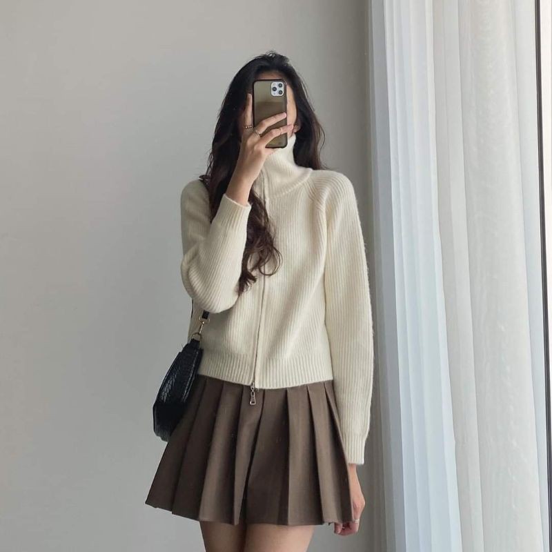 CHÂN VÁY DẠ XẾP LY CÓ QUẦN BÊN TRONG HÀNG QC L1 | BigBuy360 - bigbuy360.vn