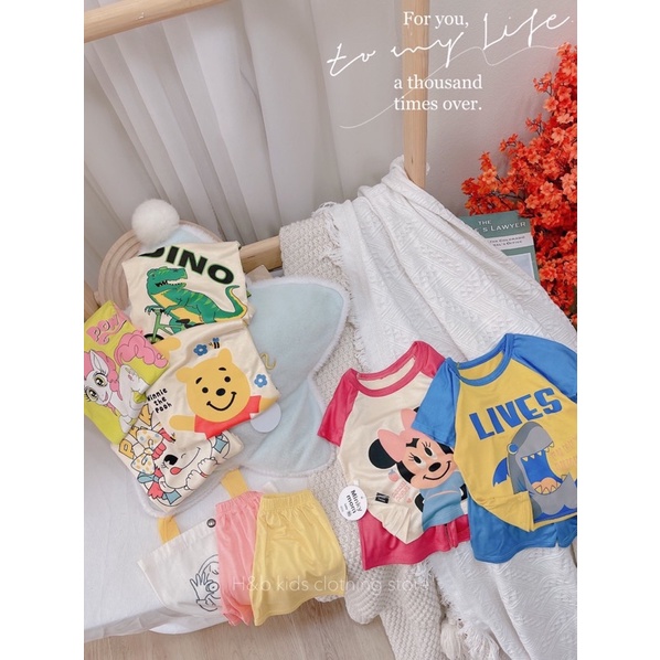 Bộ Minkymom vải thun lạnh mềm mát cho bé trai/bé gái