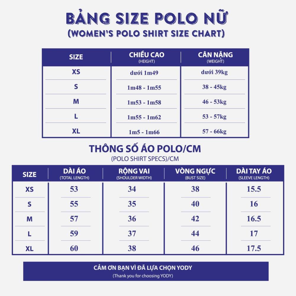 Áo polo YODY nữ vải pique mắt chim thoáng mát thấm hút mồ hôi trẻ trung năng động độ bền cao APN3340