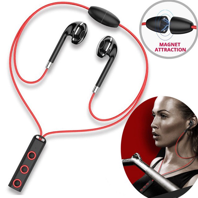 Hexu BT313 Stereo Wireless Sports Headset Bluetooth Magnetic Earphone Bass Headphones With Mic For iPhone Android