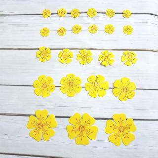 Hoa Mai Hoa Đào xốp dán kính (combo4 size)