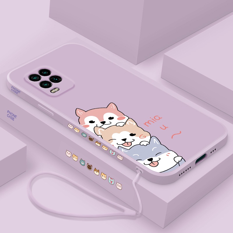 Ốp Lưng Silicon In Hình Dễ Thương Kèm Dây Đeo Cho oppo a54 a74 a94 a95 a55