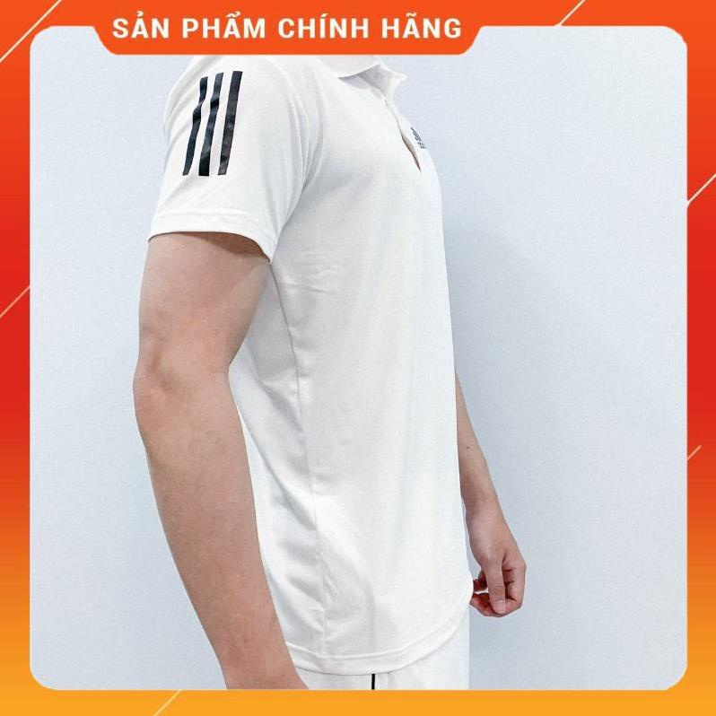 Hàng Real Áo Tennis Nam Có Cổ Màu Trắng Có Size Cho Người 75 Ký #DASCC001T