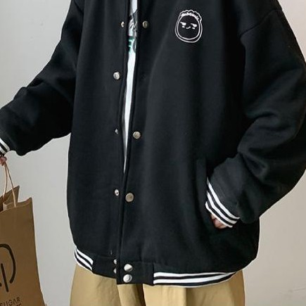 Áo Khoác Bóng Chày Tay Dài Màu Đen Kiểu Cổ Điển Thời Trang Mùa Thu Cho Nữ | BigBuy360 - bigbuy360.vn