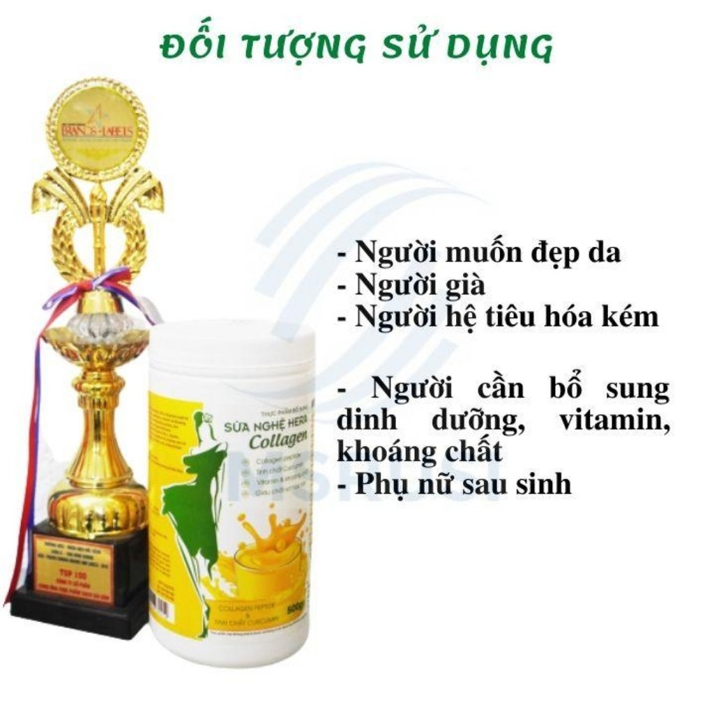 Hỗ trợ Làm đẹp da Sữa nghệ Hera Collagen Hera Milk Hỗ trợ viêm đau dạ dày tá tràng Hộp 500g uống được 25 - 30 ngày | BigBuy360 - bigbuy360.vn