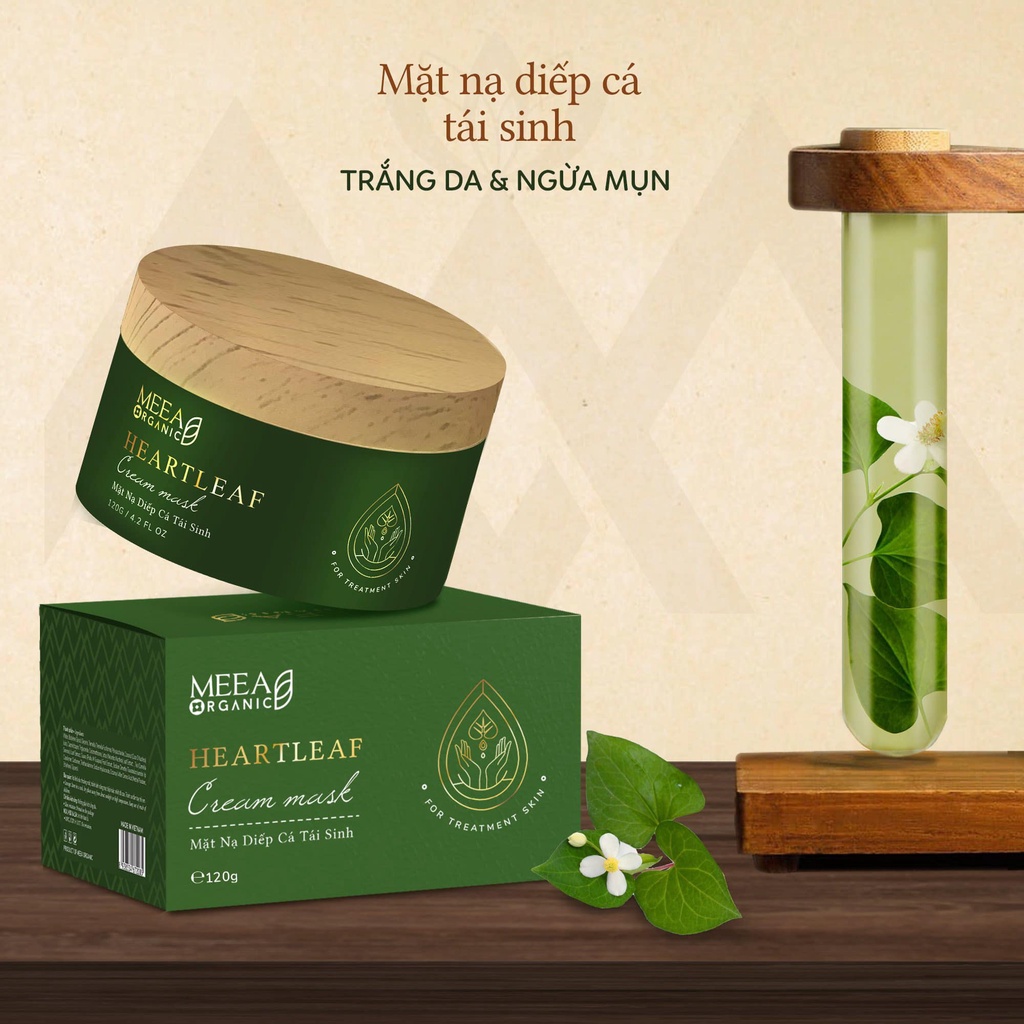 [Chính Hãng] mặt nạ diếp cá tái sinh meea organic giảm mụn, thâm và làm trắng. Mặt nạ tái sinh meea organic