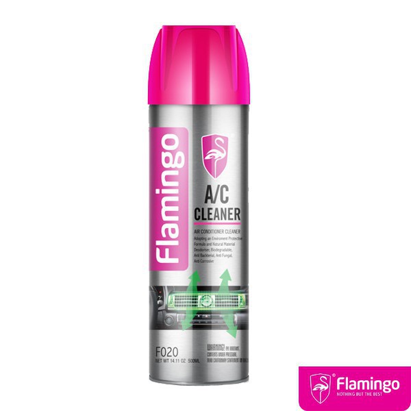 Bình Xịt Bọt Vệ Sinh Khử Mùi Hôi Điều Hòa Ô Tô Flamingo F020 500ml - Hãng Phân Phối Chính Thức