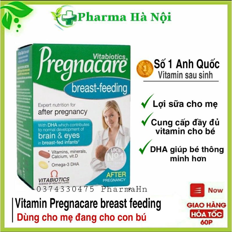 Vitamin sau sinh Pregnacare breast feeding [cam kết chính hãng] Vitamin cho mẹ cho con bú  Anh