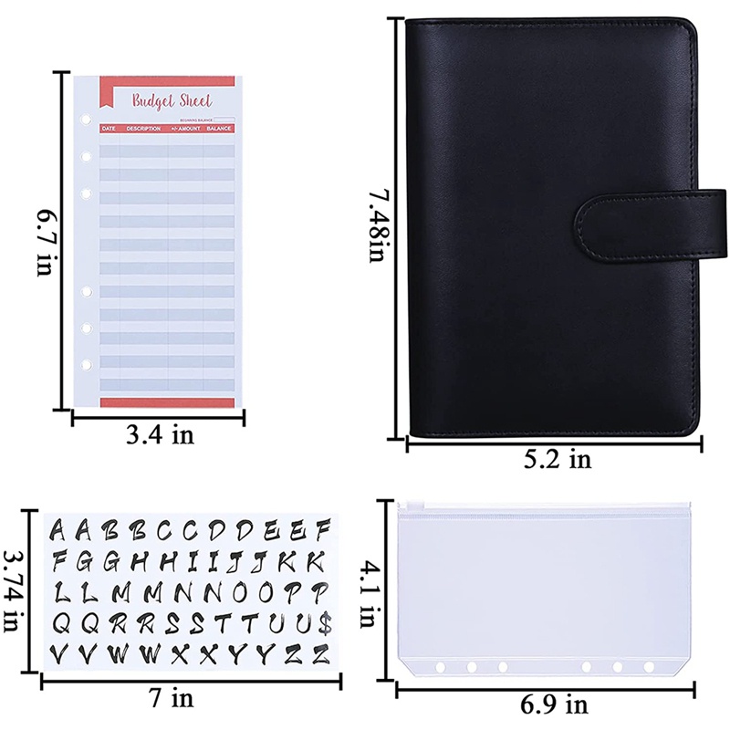 Túi đựng giấy tờ giấy A6 A6 A6 12 ngăn cho 26 Categories Ring Budget Binder A