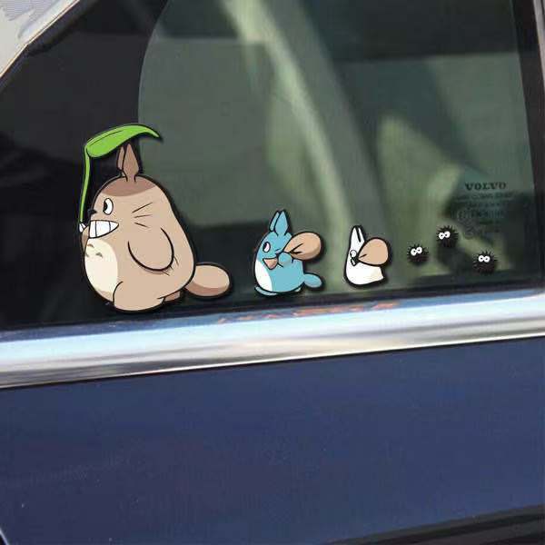 Tem decal sticker hoạt hình vui lộn dán thân xe ô tô, xe máy ..v.v....