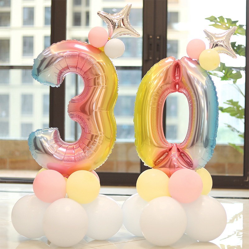 Bong Bóng Số 0-9 32Inch Trang Trí Tiệc