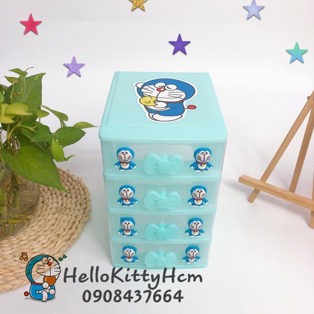 Tủ nhựa nơ mini Doreamon 4 ngăn