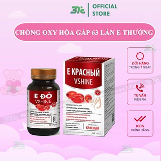 Vitamin E Đỏ VSHINE - viatmin tổng hợp chống oxy hoá hộp 30 viên