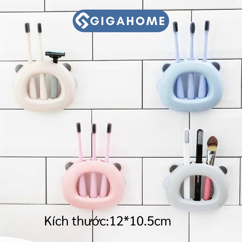 Giá Treo Bàn Chải Đánh Răng, Dao Cạo Râu GIGAHOME Dán Tường, Hình Gấu Đáng Yêu 5121