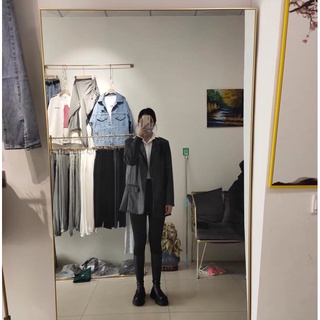 Blazer giả da đen (Black Leather Blazer) [Order Taobao]