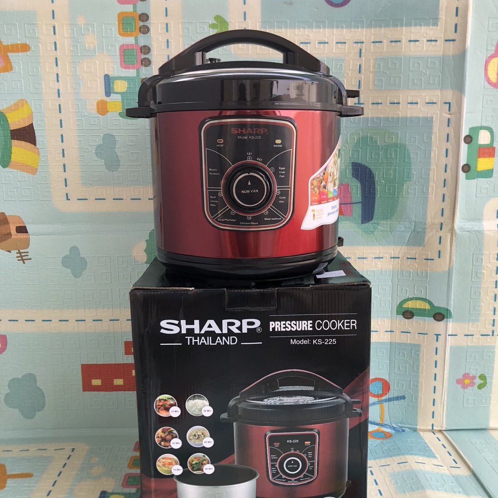 Nồi áp suất, Nồi áp suất điện đa năng Sharp 6L, Xuất xứ Thái Lan, Bảo hành 12 tháng, Ninh Kỹ hầm nhừ Giữ Trọn Vị ngon