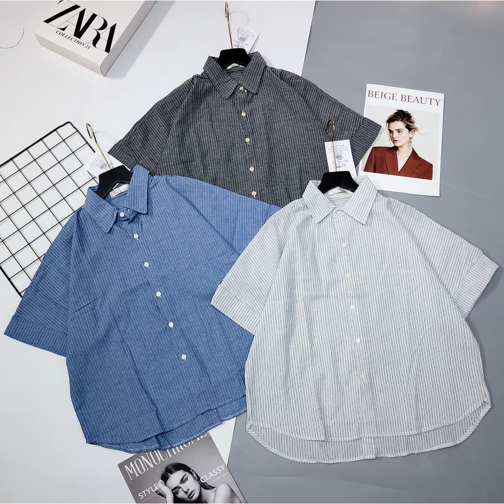 ÁO sơ mi KẺ cài cúc LƯNG 3 màu (Kèm ảnh thật,video) | BigBuy360 - bigbuy360.vn