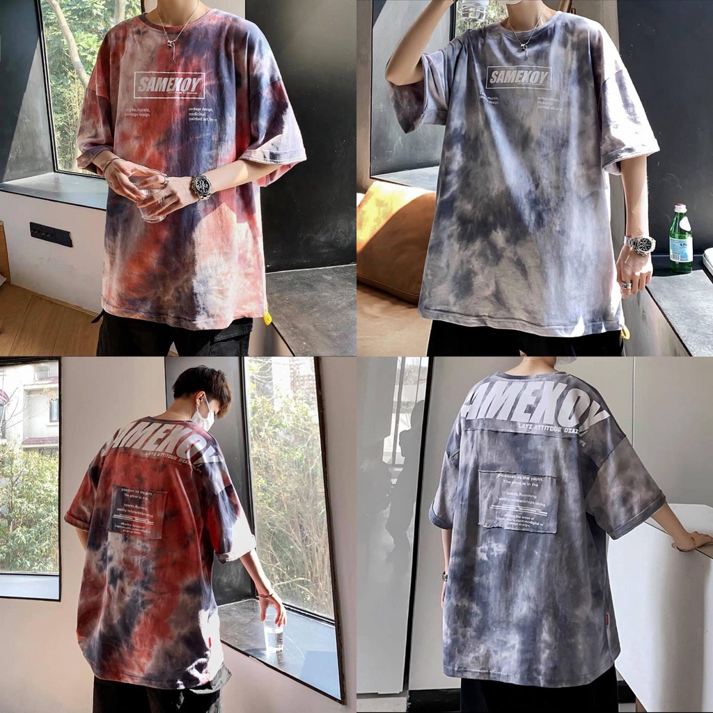 Áo thun loang nam nữ unisex tay lỡ, Áo phông Samexoy mix màu form rộng cực đẹp