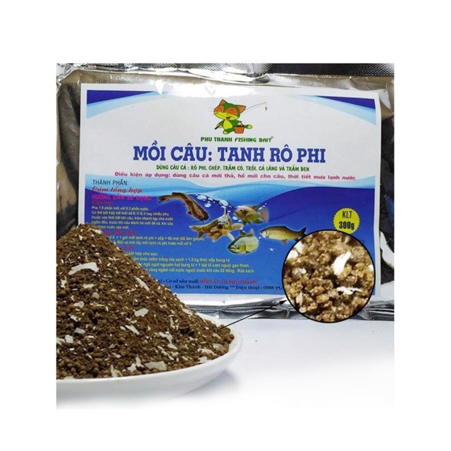 Mồi câu cá tanh rô phi hãng mồi câu cá Phú thành gói 300gram