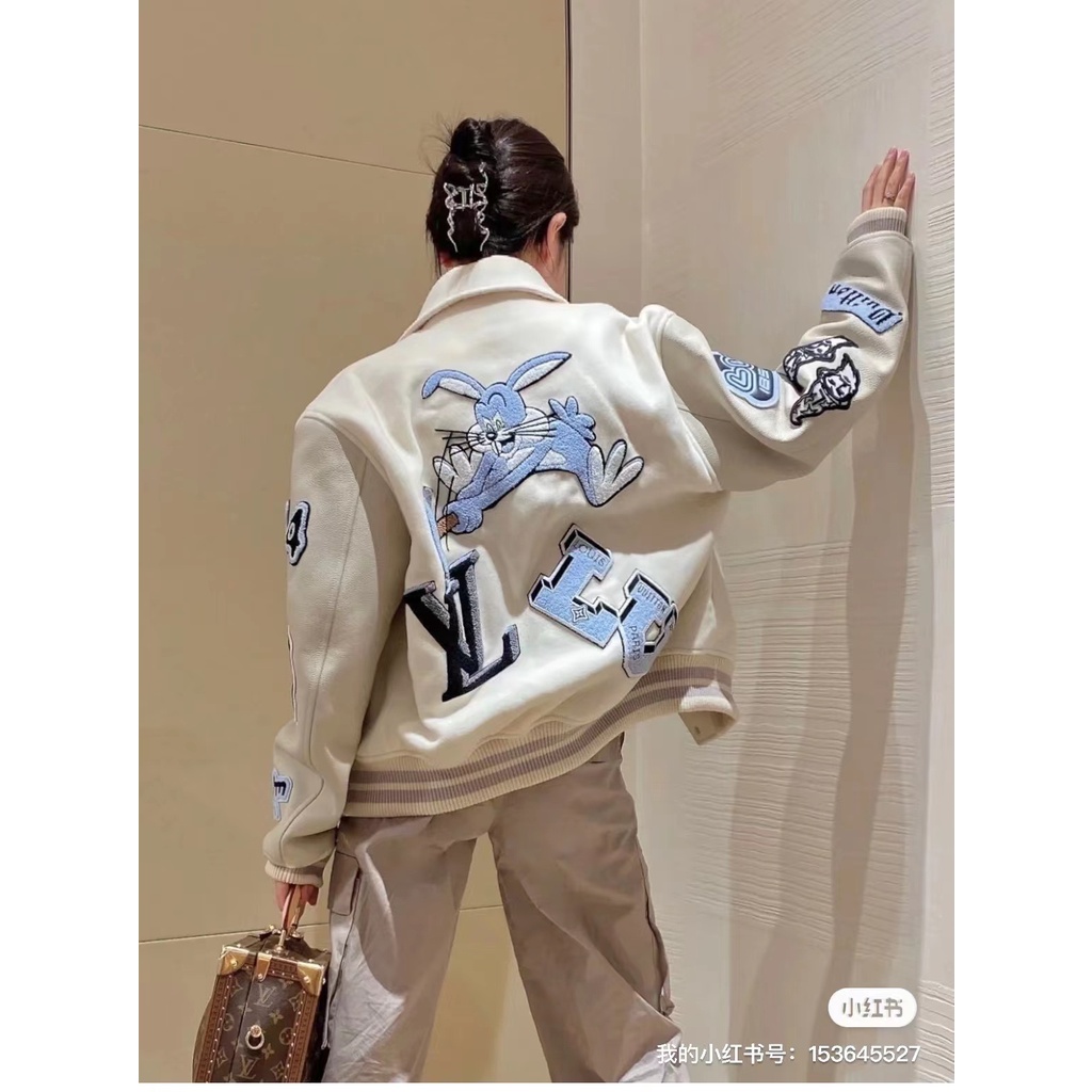Áo varsity thời trang cao cấp Louis Vuitton LV nam nữ phong cách trẻ trung đường phố